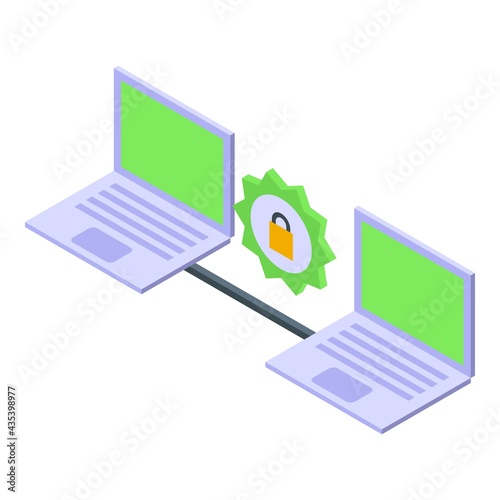Laptop ssl certificate icon. Isometric of Laptop ssl certificate vector icon for web design isolated on white background