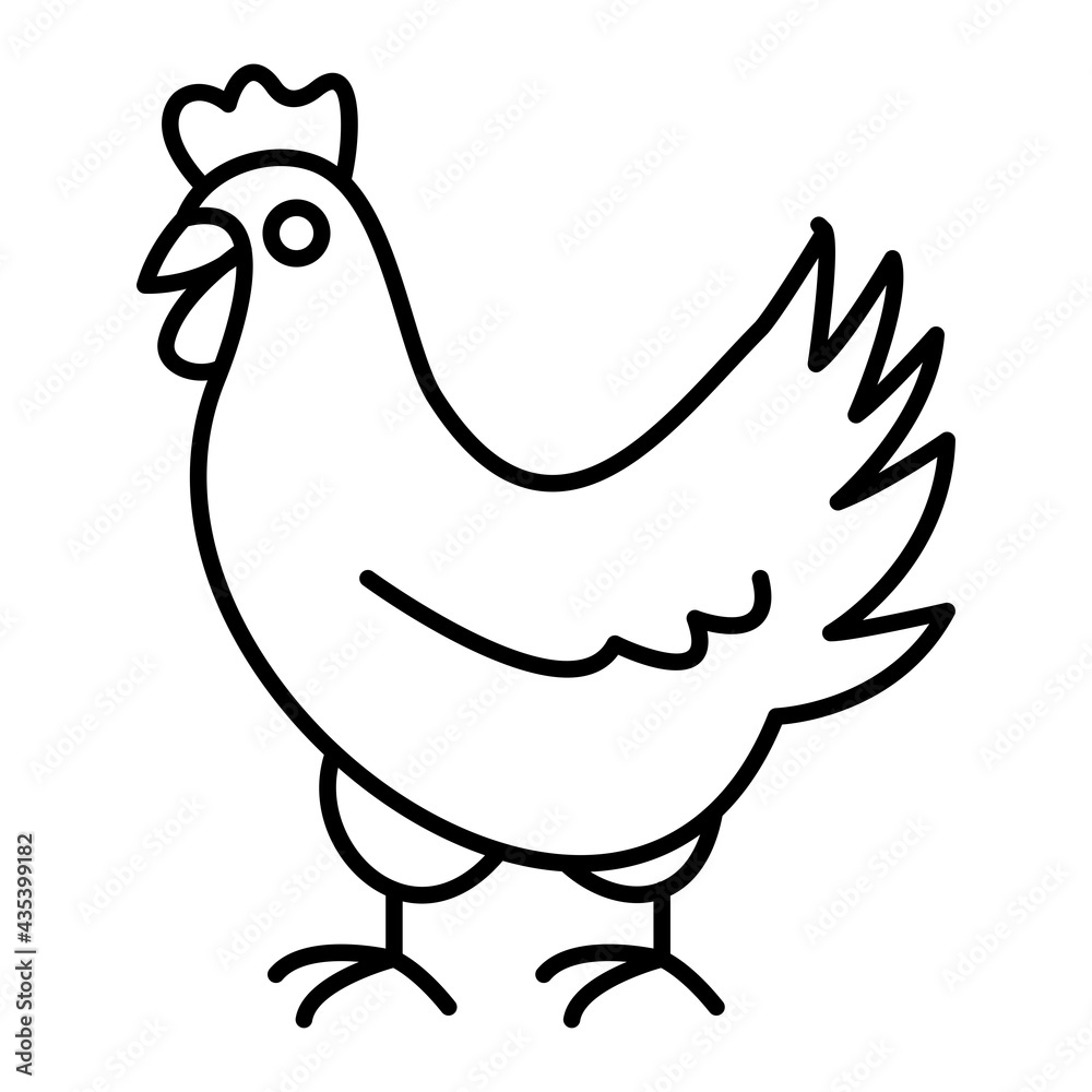  Vector Chicken Outline Icon Design