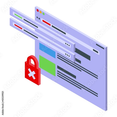 Web page ssl certificate icon. Isometric of Web page ssl certificate vector icon for web design isolated on white background