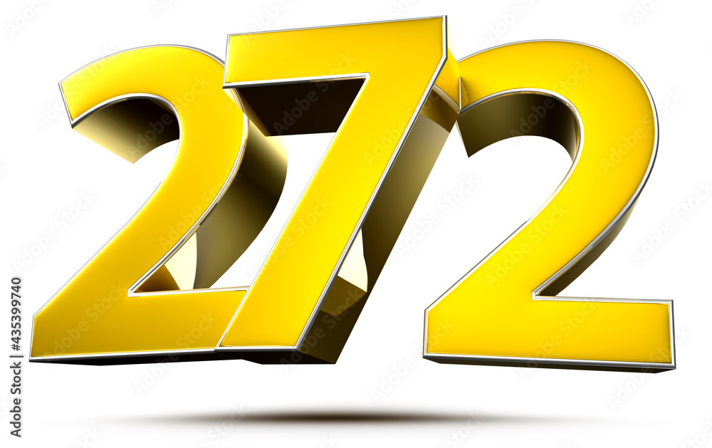 272 gold 3D illustration on white background with clipping path. 272 gold 3D illustration on white background with clipping path.
