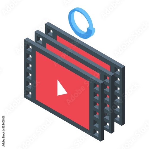 Video files backup icon. Isometric of Video files backup vector icon for web design isolated on white background