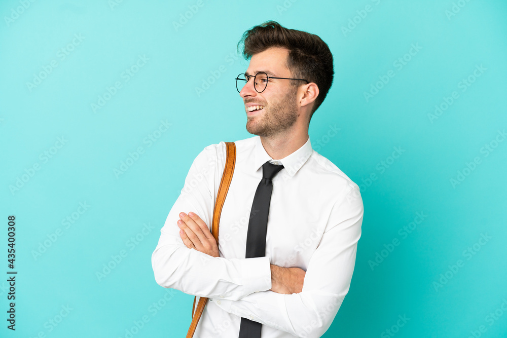 Business man over isolated background happy and smiling Business man over isolated background happy and smiling