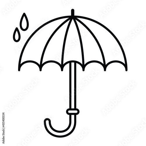 Vector Umbrella Outline Icon Design