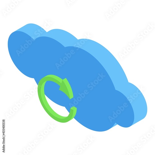 Data cloud backup icon. Isometric of Data cloud backup vector icon for web design isolated on white background