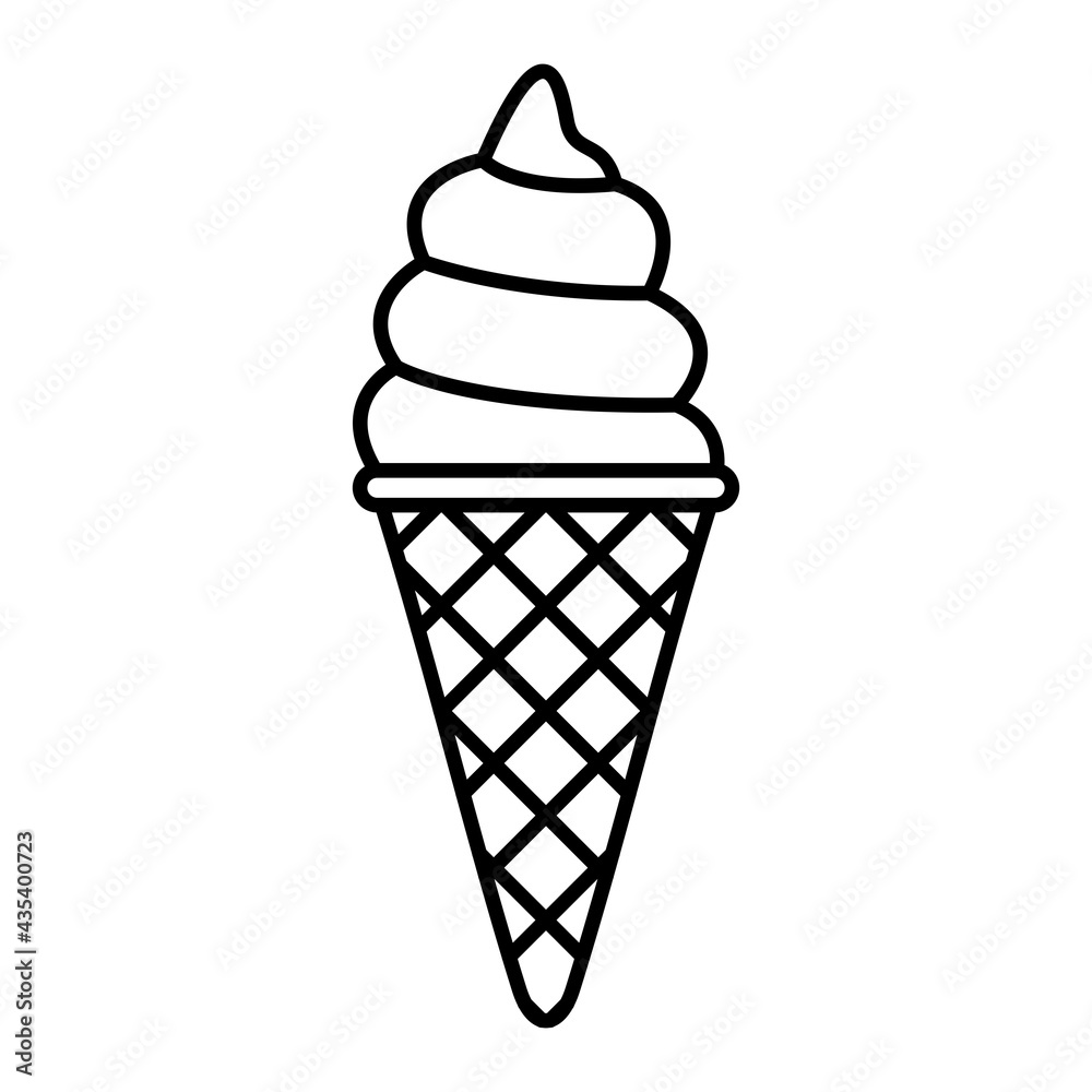 Vector Ice Cream Outline Icon Design Vector Ice Cream Outline Icon Design