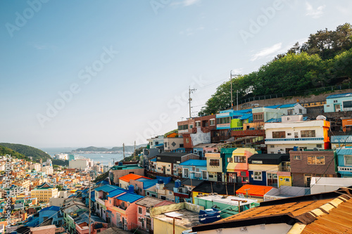 Obraz na płótnie Panoramic view of Gamcheon Culture Village in Busan, Korea w salonie