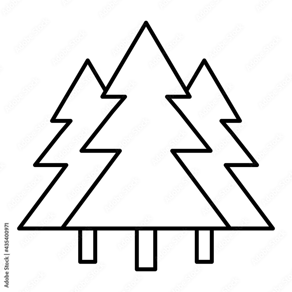 Vector Forest Outline Icon Design Vector Forest Outline Icon Design