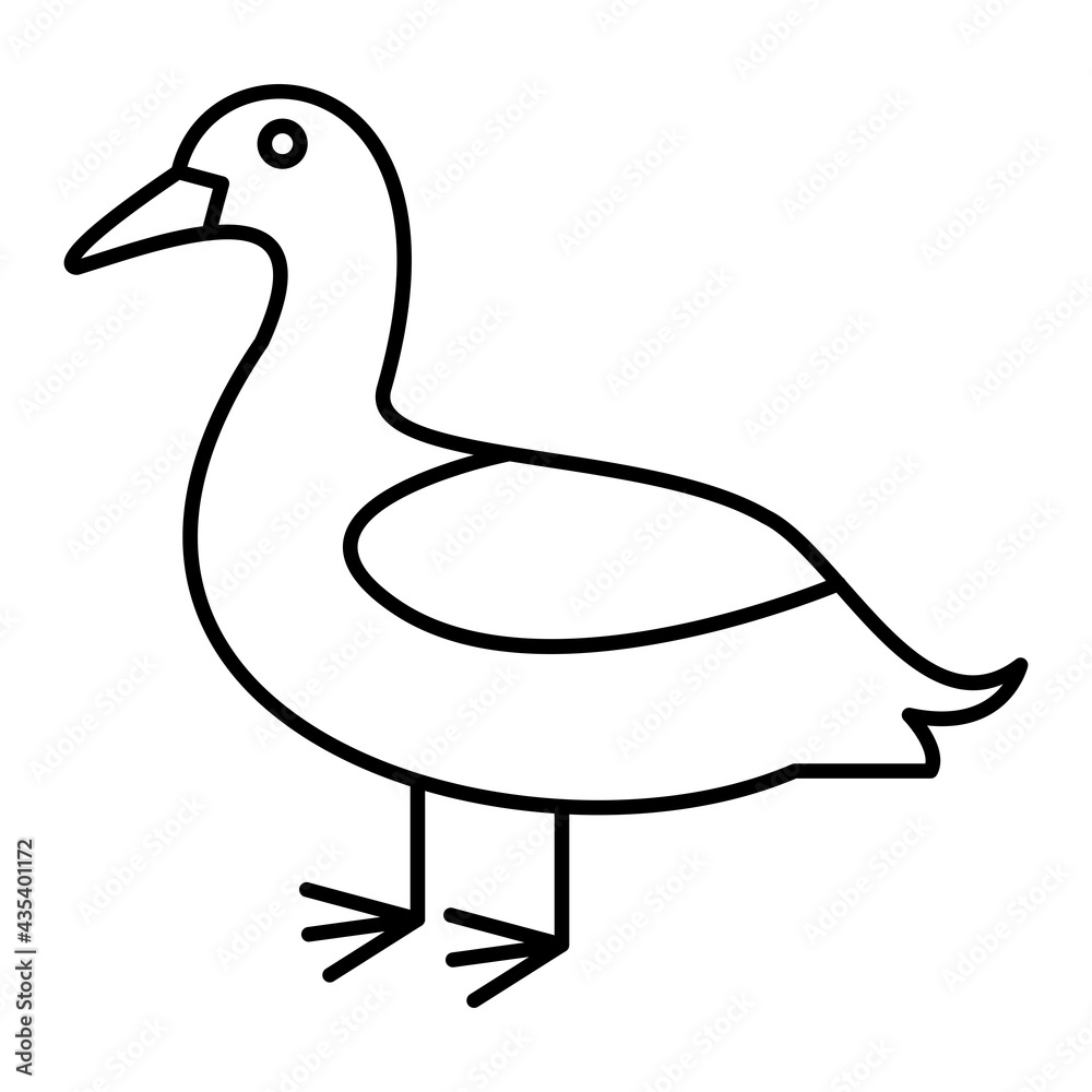 Vector Duck Outline Icon Design Vector Duck Outline Icon Design
