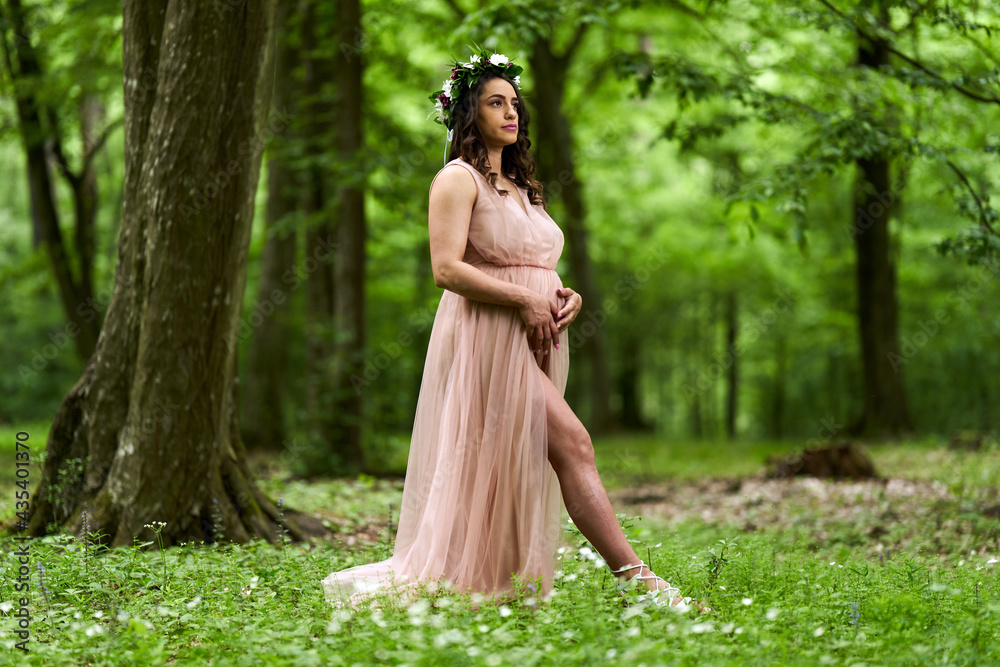 Beautiful latino pregnant woman in the forest Beautiful latino pregnant woman in the forest
