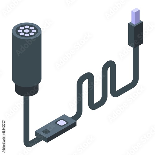 Endoscope led light icon. Isometric of Endoscope led light vector icon for web design isolated on white background