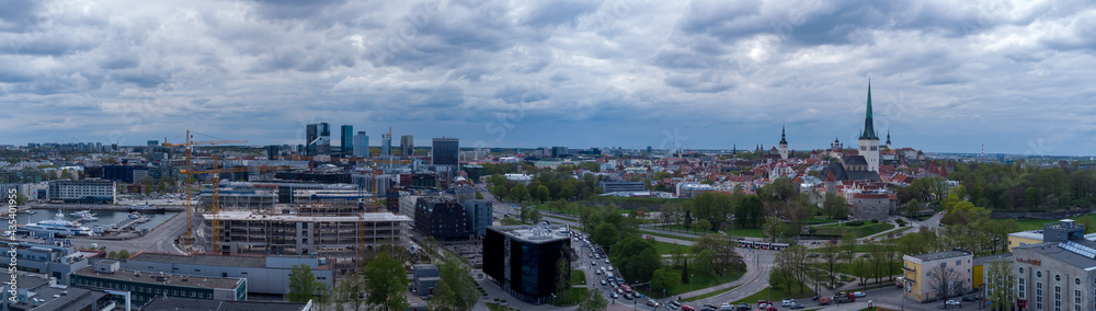 Aerial view of City Tallinn Estonia