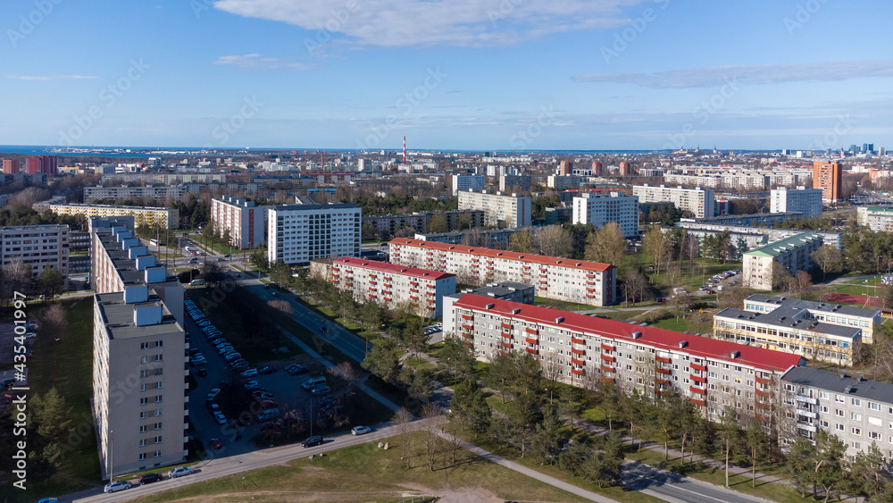 Aerial view of City Tallinn Estonia