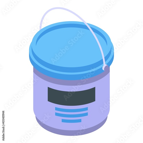 Silicone caulk bucket icon. Isometric of Silicone caulk bucket vector icon for web design isolated on white background