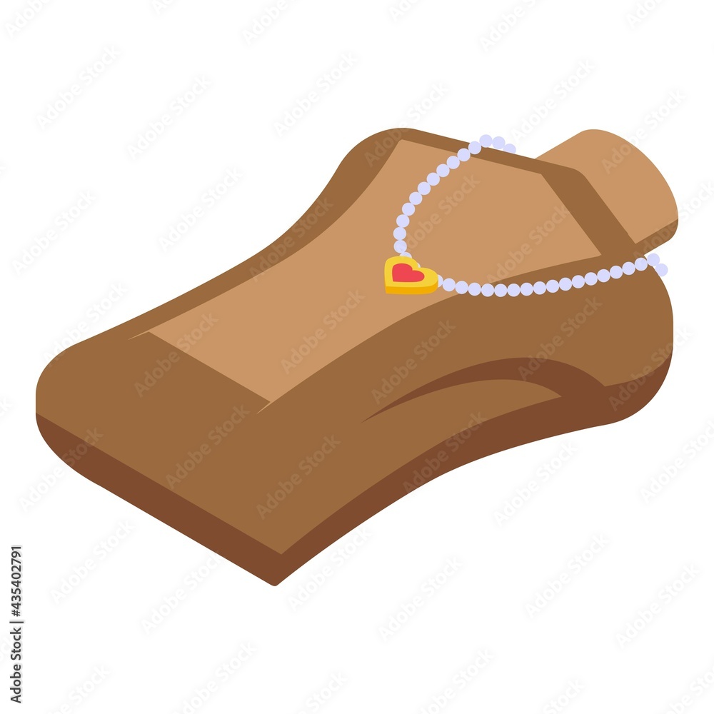 Heart necklace jewelry dummy icon. Isometric of Heart necklace jewelry dummy vector icon for web design isolated on white background Heart necklace jewelry dummy icon. Isometric of Heart necklace jewelry dummy vector icon for web design isolated on white background