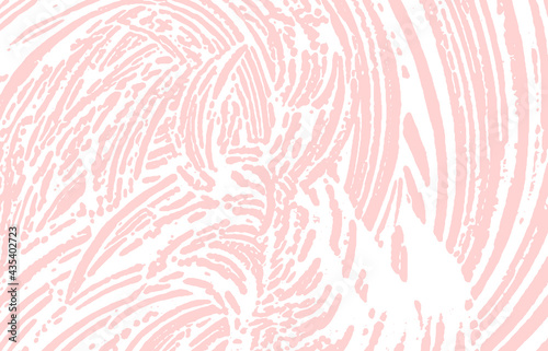 Grunge texture. Distress pink rough trace. Gorgeou