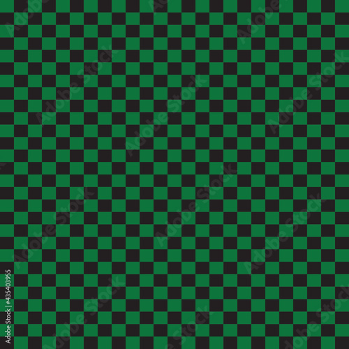Abstract background. Green and black seamless square size checkered pattern. 
Simple pattern. Vector illustration