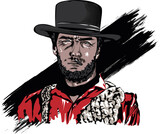Cowboy portrait vector clipart