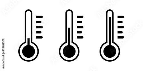 Thermometer icon set. Simple design.