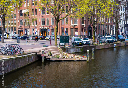 Photography 28 April, 2021, Amsterdam Netherlands, The Homomonument  memorial, commemorates