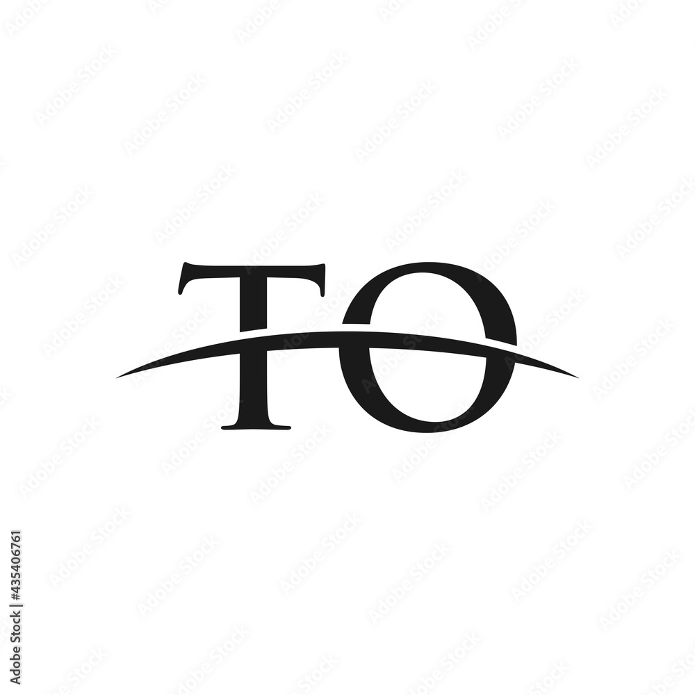 TO initial swoosh horizon, letter logo designs vector