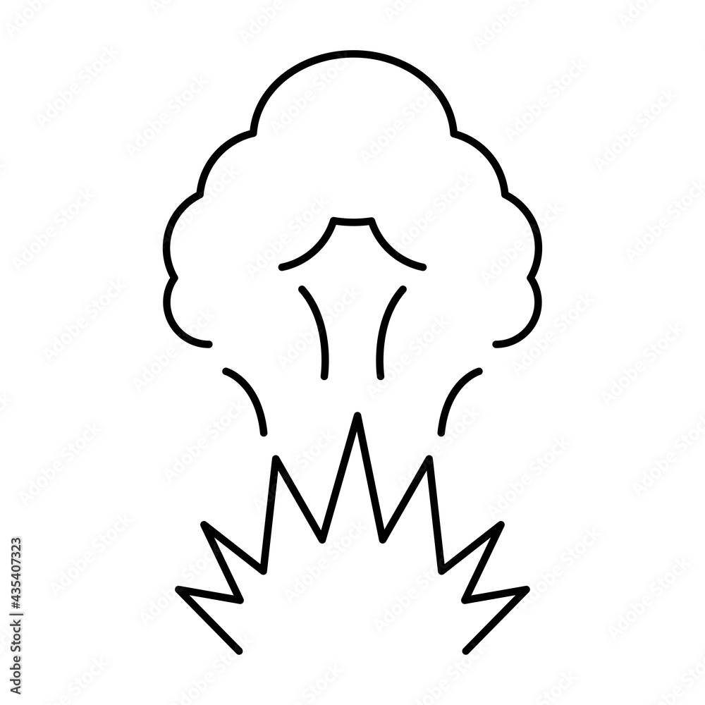 Explosion icon, vector illustration in black isolated on white background. Explosion icon, vector illustration in black isolated on white background.