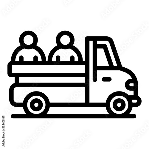 Car people evacuation icon. Outline Car people evacuation vector icon for web design isolated on white background