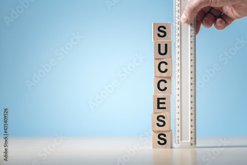 Measuring success background with copy space photo