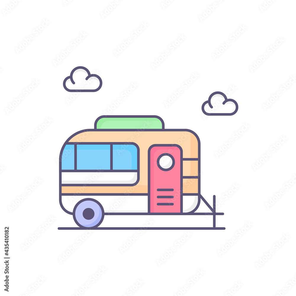 Caravan vector fill outline icon style illustration. EPS 10 File Caravan vector fill outline icon style illustration. EPS 10 File