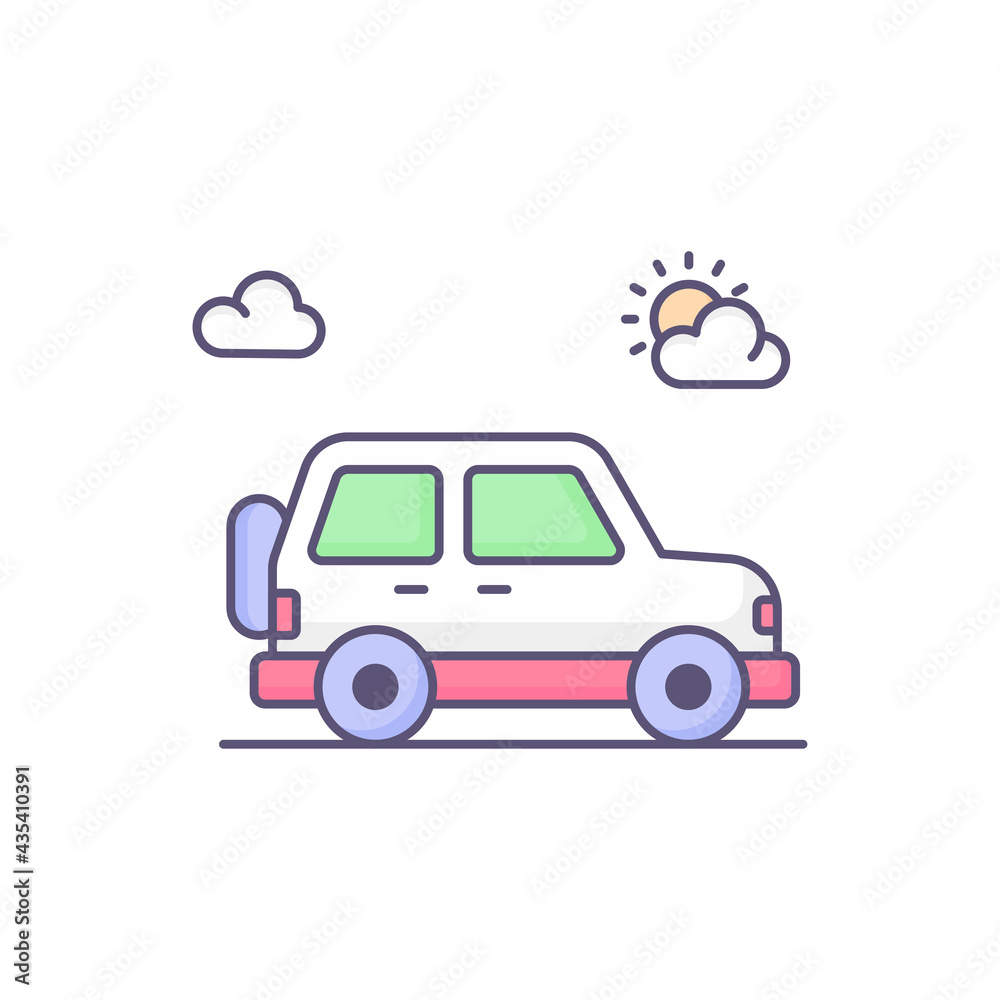 Naklejka premium Pick up vector fill outline icon style illustration. EPS 10 File