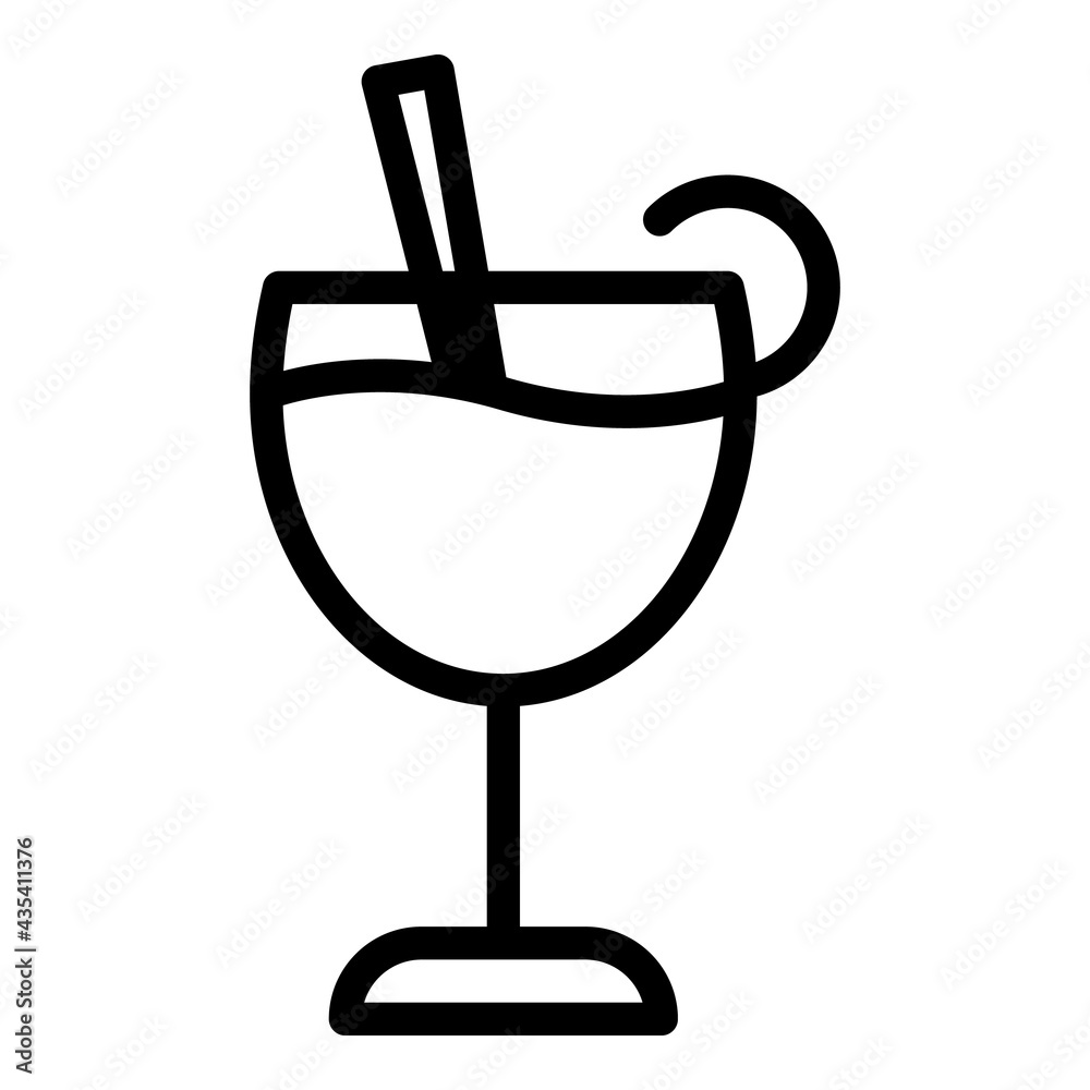 Lunch cocktail icon. Outline Lunch cocktail vector icon for web design isolated on white background Lunch cocktail icon. Outline Lunch cocktail vector icon for web design isolated on white background