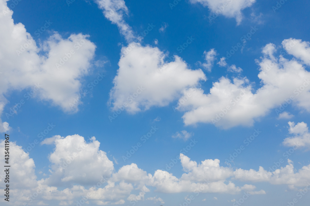 blue sky with clouds background, summer time, beautiful sky