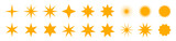 Set of black starburst. Star. Collection of trendy stars shapes. Vector icons for apps and websites.