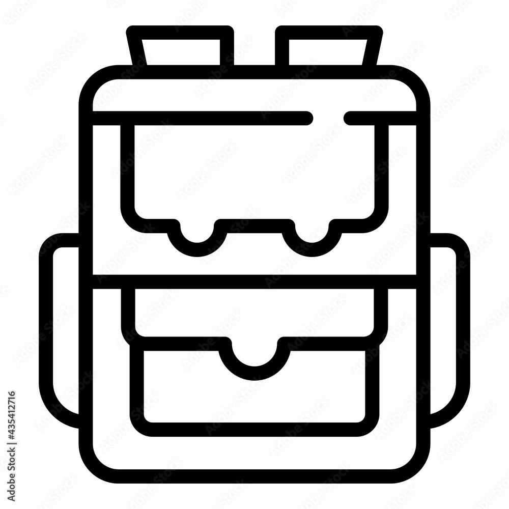 School backpack icon. Outline School backpack vector icon for web design isolated on white background School backpack icon. Outline School backpack vector icon for web design isolated on white background
