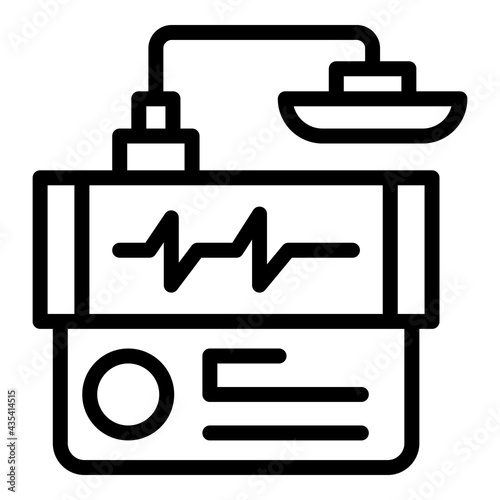Heart defibrillator icon. Outline Heart defibrillator vector icon for web design isolated on white background
