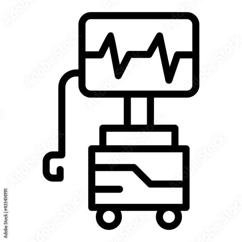 First aid defibrillator icon. Outline First aid defibrillator vector icon for web design isolated on white background