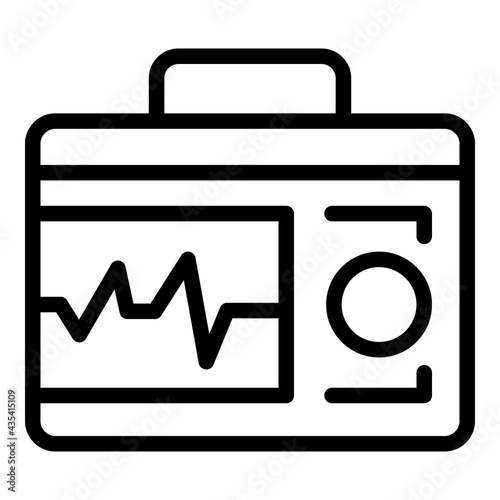 Display defibrillator icon. Outline Display defibrillator vector icon for web design isolated on white background