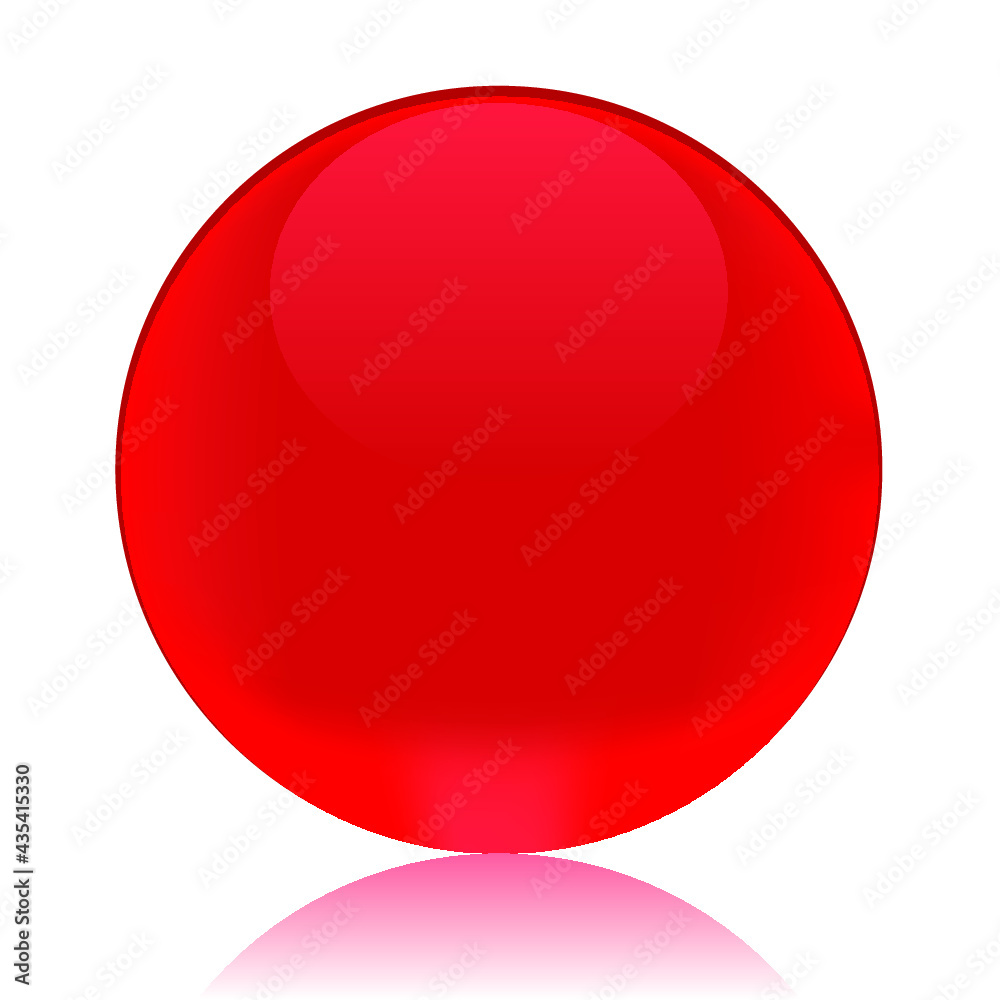 Red glossy button isolated on a white background Red glossy button isolated on a white background