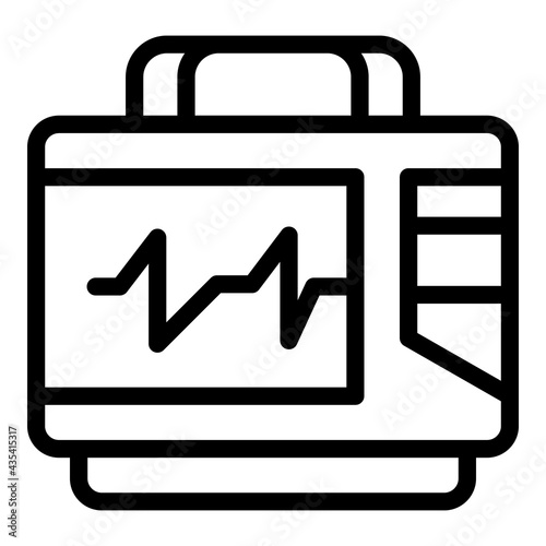 Rescue defibrillator icon. Outline Rescue defibrillator vector icon for web design isolated on white background