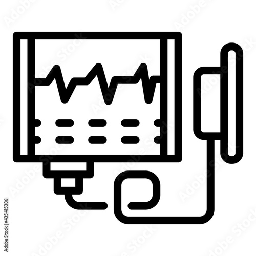 Healthcare defibrillator icon. Outline Healthcare defibrillator vector icon for web design isolated on white background
