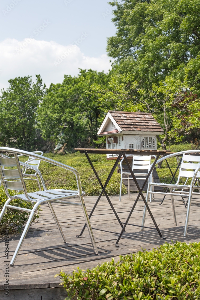 the beautiful landscape of green tea farm in Korea.