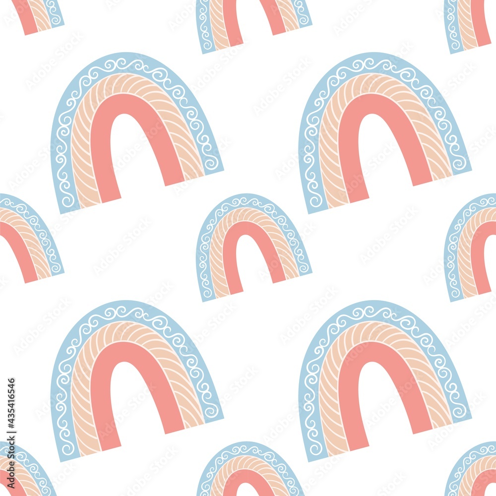 A Boho rainbow. For fabrics, children's rooms, toys, prints, etc. Seamless background. A Boho rainbow. For fabrics, children's rooms, toys, prints, etc. Seamless background.