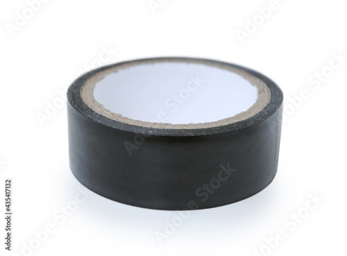 Insulating tape black isolated on white background