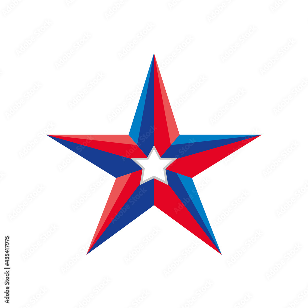 Fototapeta premium star with american flag color