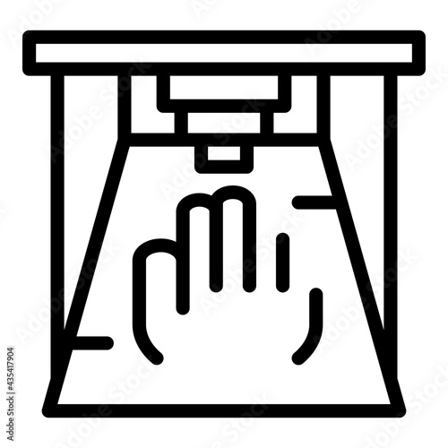 Hand bioprinting icon. Outline Hand bioprinting vector icon for web design isolated on white background