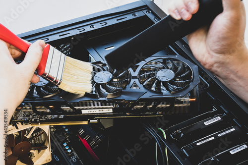 Use a brush and vacuum cleaner to remove dirt and dust from the processor cooling system