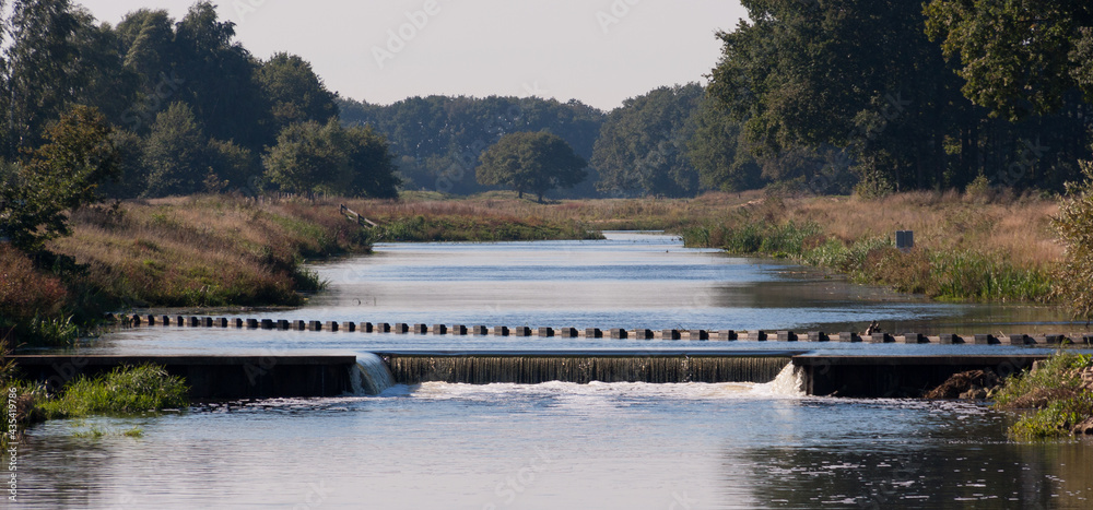 Water overflow in the wide Dutch river