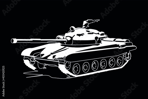 tank white on black background