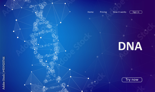 Futuristic DNA concept structure illustration.