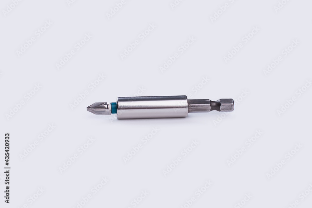 Screwdriver bit holder on white background.