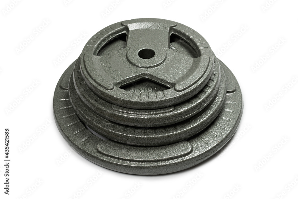 Weight plates isolated on a white background. Weight plates isolated on a white background.